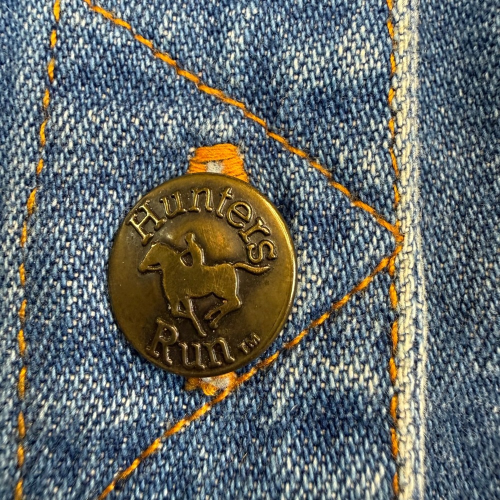 Hunters Run Vintage Denim Vest‎ Medium Wash Cotton Button Front Western Blue XL - Picture 5 of 10